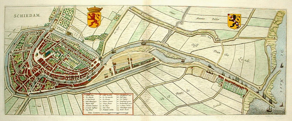 Schiedam stadsplattegrond J. Blaeu 1649 -Forum
